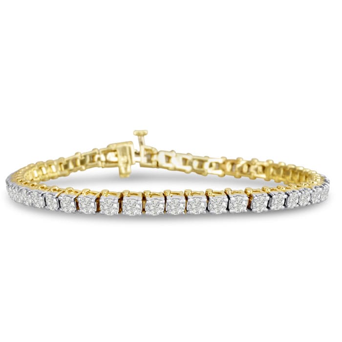 5 carat diamond tennis bracelet yellow gold top