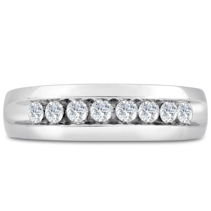 Men's 1/2ct Diamond Ring In 14K White Gold