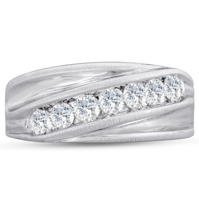 Men's 1ct Diamond Ring In 10K White Gold