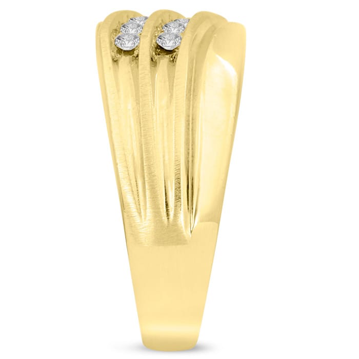 Men's 1/2ct Diamond Ring In 10K Yellow Gold