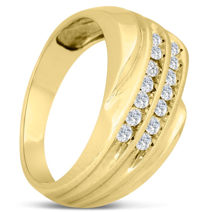 Men's 1/2ct Diamond Ring In 10K Yellow Gold