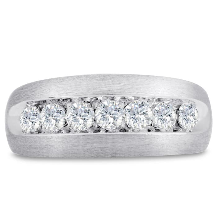 Men's 1ct Diamond Ring In 14K White Gold