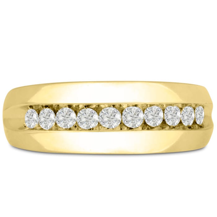 Men's 1/2ct Diamond Ring In 10K Yellow Gold