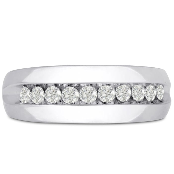 Men's 1/2ct Diamond Ring In 14K White Gold