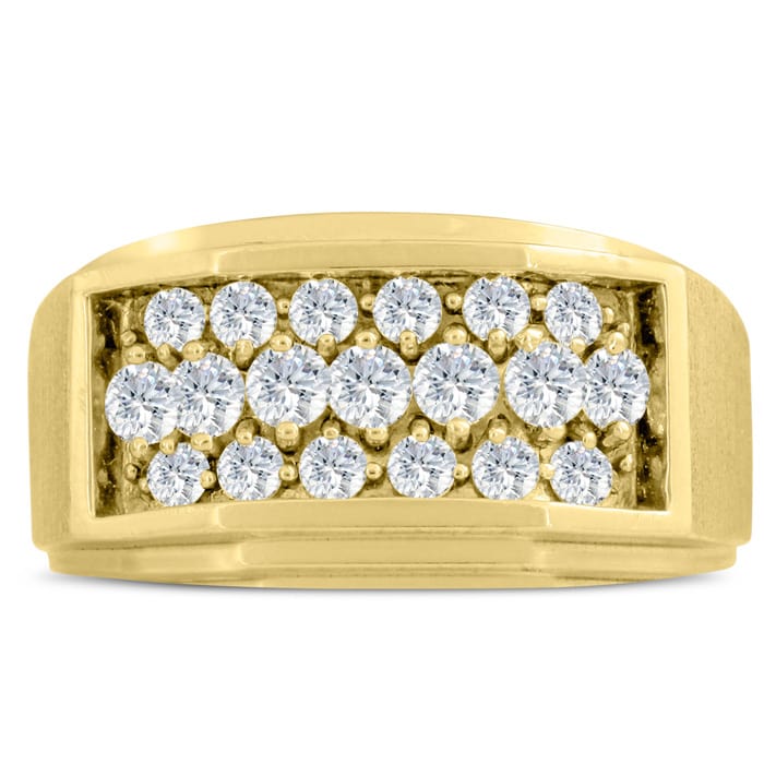 Men's 1ct Diamond Ring In 10K Yellow Gold