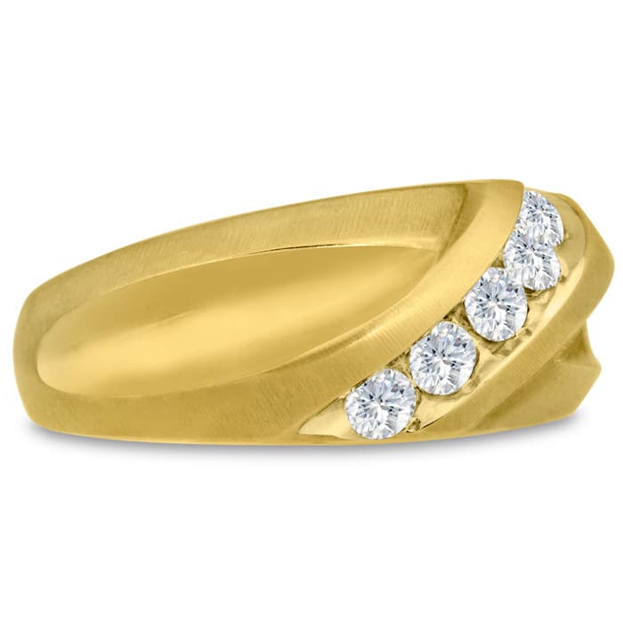 Men's 1/2ct Diamond Ring In 14K Yellow Gold