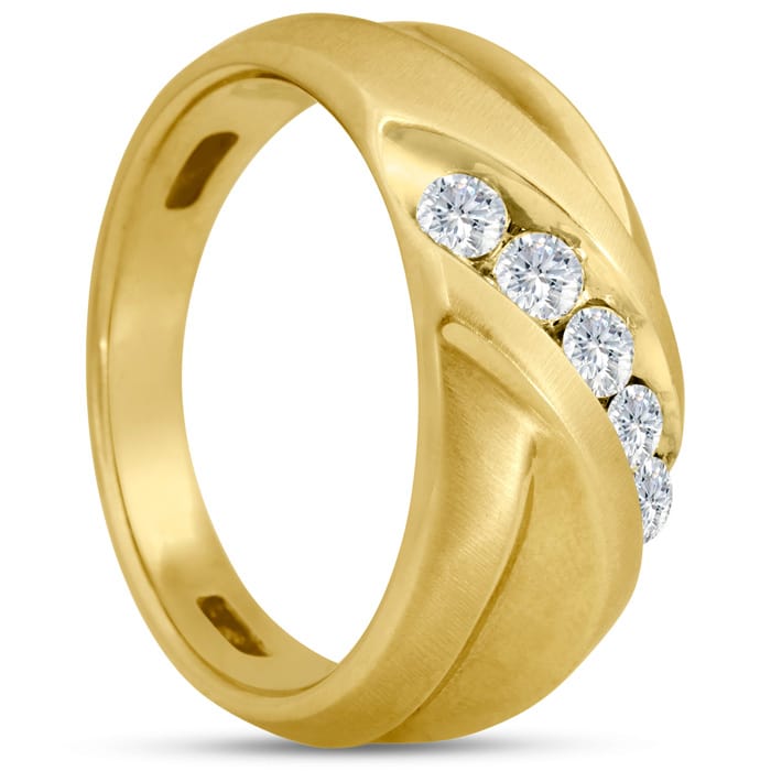 Men's 1/2ct Diamond Ring In 14K Yellow Gold