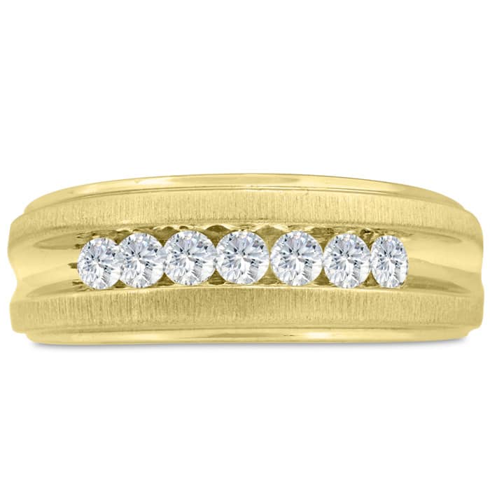 Men's 1/2ct Diamond Ring In 10K Yellow Gold