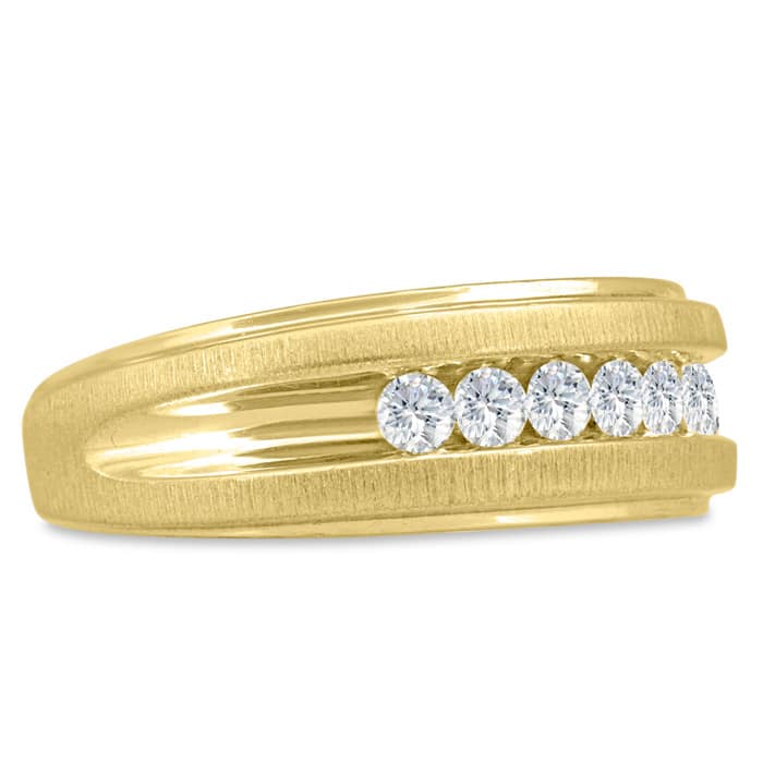 Men's 1/2ct Diamond Ring In 10K Yellow Gold