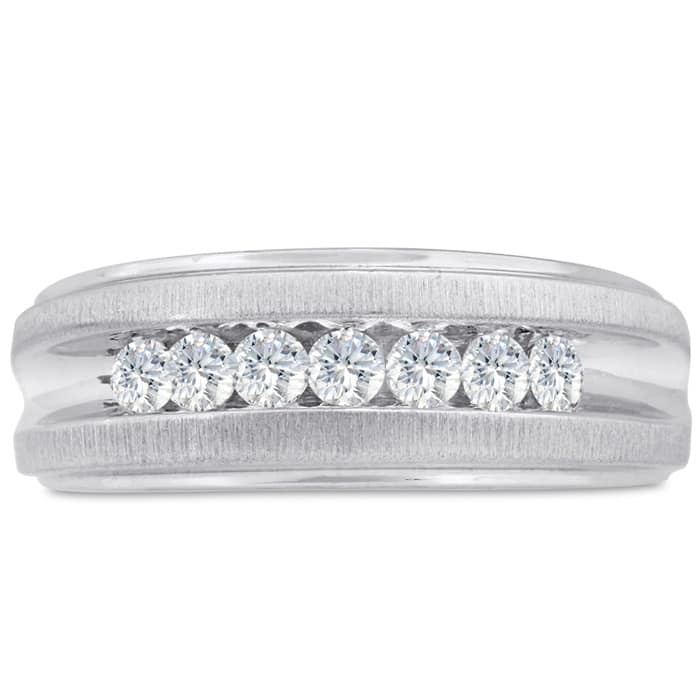 Men's 1/2ct Diamond Ring In 14K White Gold