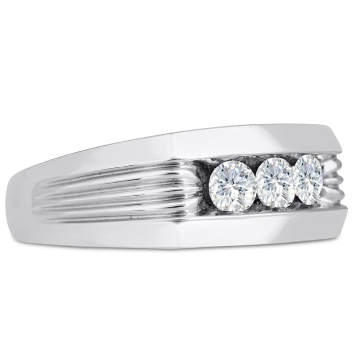 Men's 3/4ct Diamond Ring In 10K White Gold