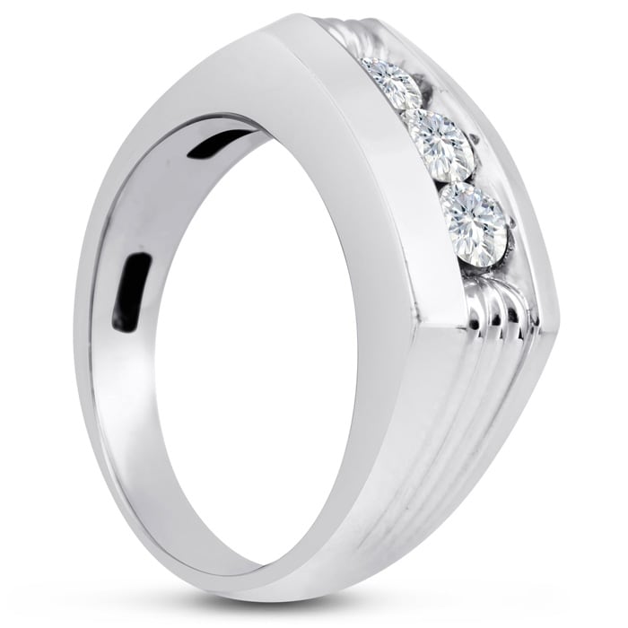 Men's 3/4ct Diamond Ring In 10K White Gold