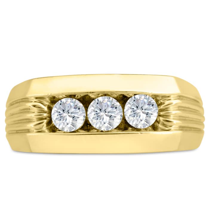 Men's 3/4ct Diamond Ring In 14K Yellow Gold