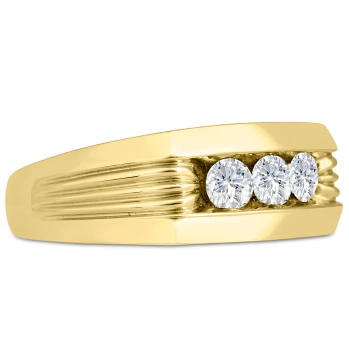 Men's 3/4ct Diamond Ring In 14K Yellow Gold