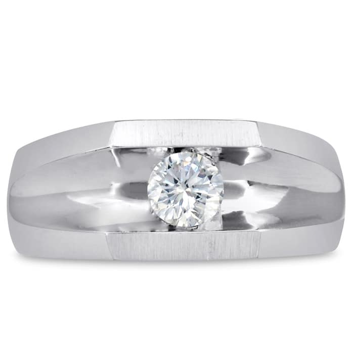 Men's 1/2ct Diamond Ring In 10K White Gold
