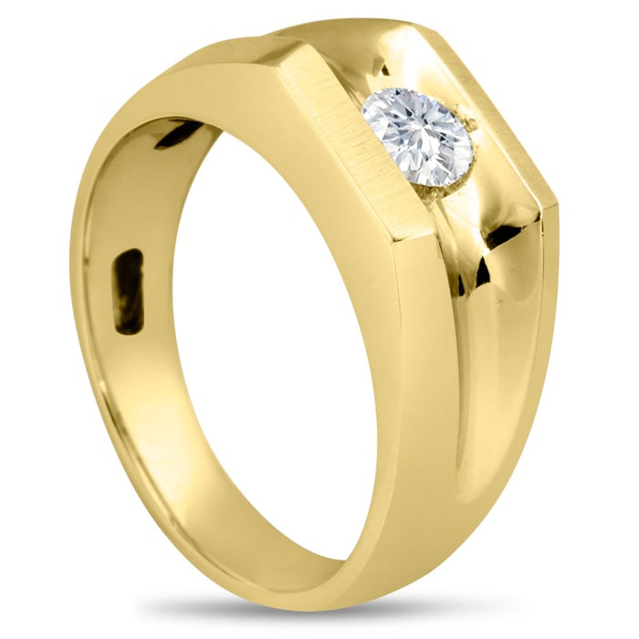 Men's 1/2ct Diamond Ring In 10K Yellow Gold