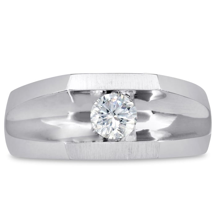 Men's 1/2ct Diamond Ring In 14K White Gold