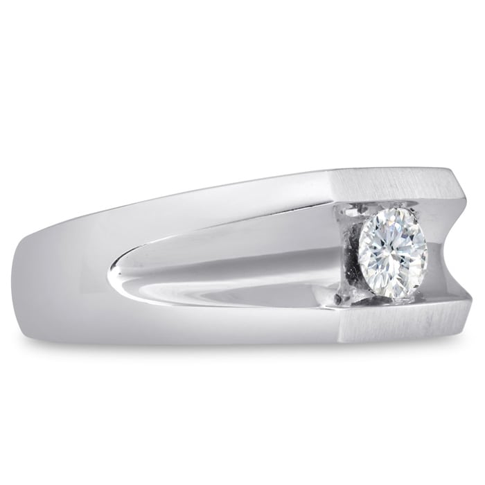 Men's 1/2ct Diamond Ring In 14K White Gold