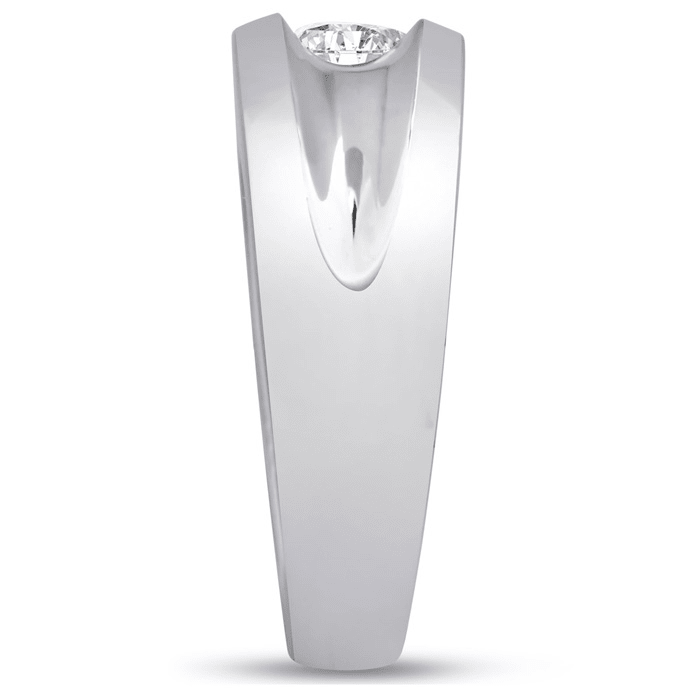 Men's 1/2ct Diamond Ring In 14K White Gold