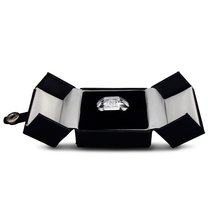 Men's 1/2ct Diamond Ring In 14K White Gold