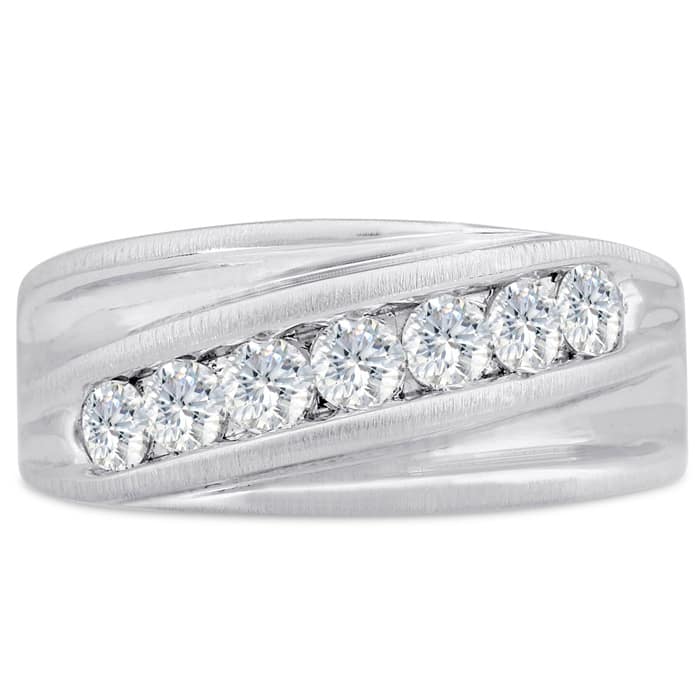 Men's 1ct Diamond Ring In 10K White Gold