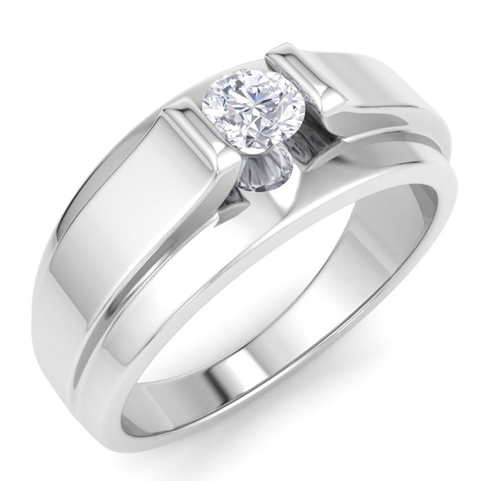 Men's 1/3ct Diamond Ring In 14K White Gold