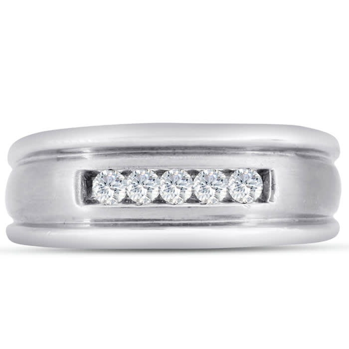 Men's 1/4ct Diamond Ring In 10K White Gold