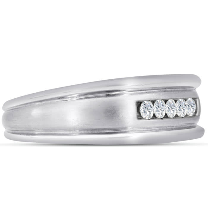 Men's 1/4ct Diamond Ring In 10K White Gold