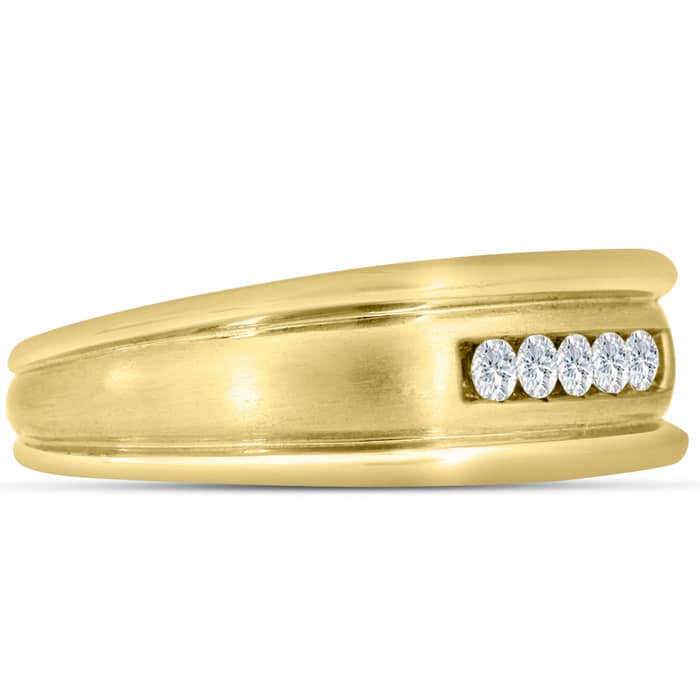 Men's 1/4ct Diamond Ring In 10K Yellow Gold