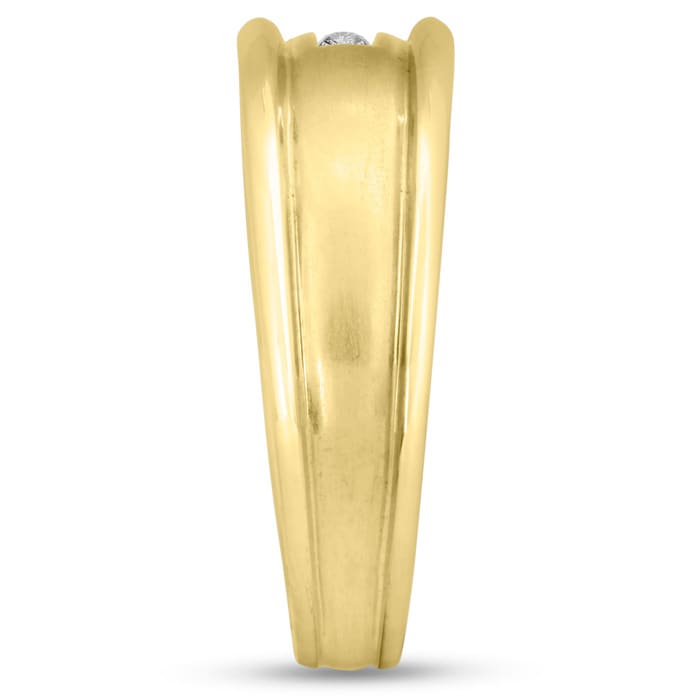 Men's 1/4ct Diamond Ring In 10K Yellow Gold