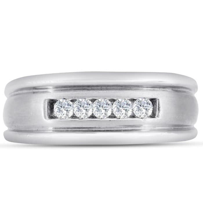 Men's 1/4ct Diamond Ring In 14K White Gold