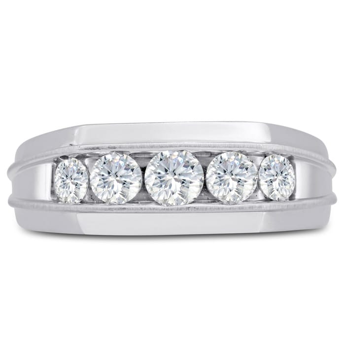 Men's 1ct Diamond Ring In 10K White Gold