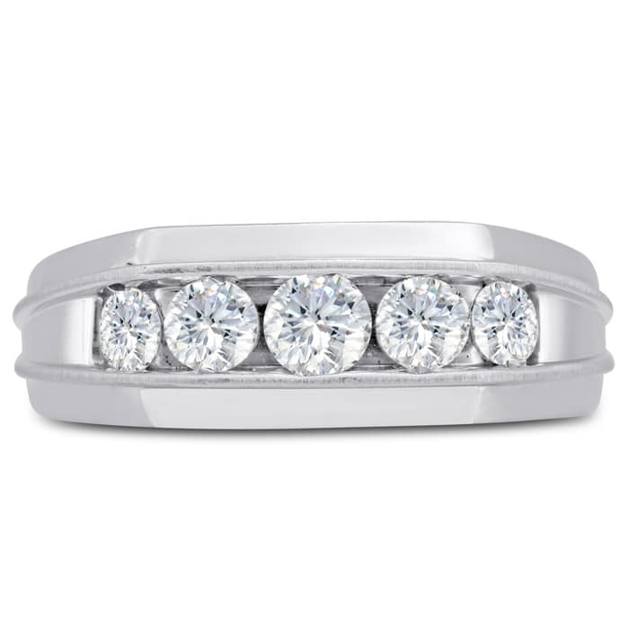 Men's 1ct Diamond Ring In 14K White Gold