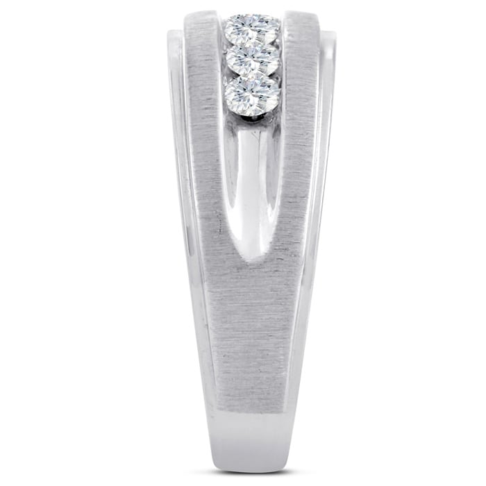Men's 3/4ct Diamond Ring In 10K White Gold
