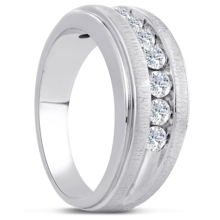 Men's 3/4ct Diamond Ring In 10K White Gold