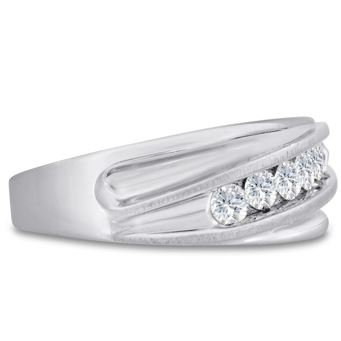 Men's 3/5ct Diamond Ring In 10K White Gold