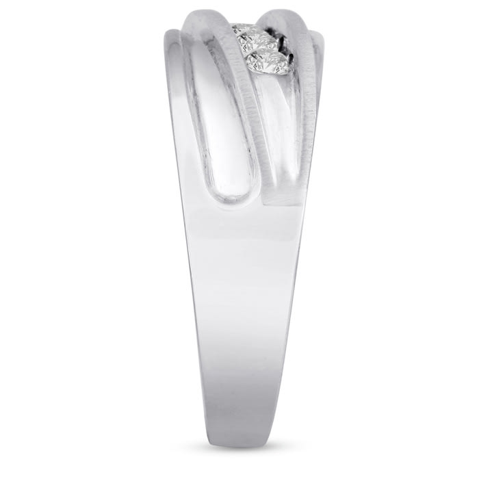 Men's 3/5ct Diamond Ring In 10K White Gold