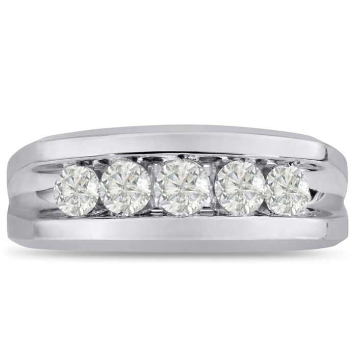 Men's 1ct Diamond Ring In 10K White Gold