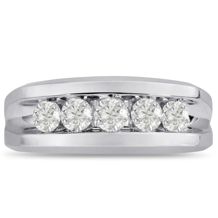 Men's 1ct Diamond Ring In 14K White Gold