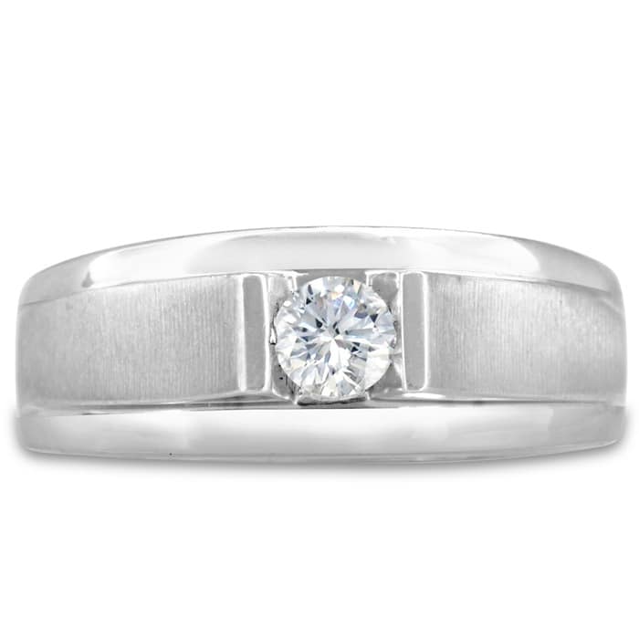 Men's 1/3ct Diamond Ring In 14K White Gold