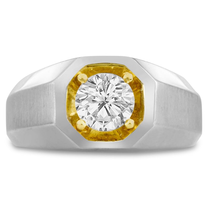 Men's 1ct Diamond Ring In 10K Two-Tone Gold