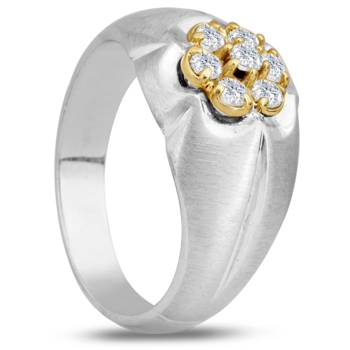 Men's 1/2ct Diamond Ring In 14K Two-Tone Gold