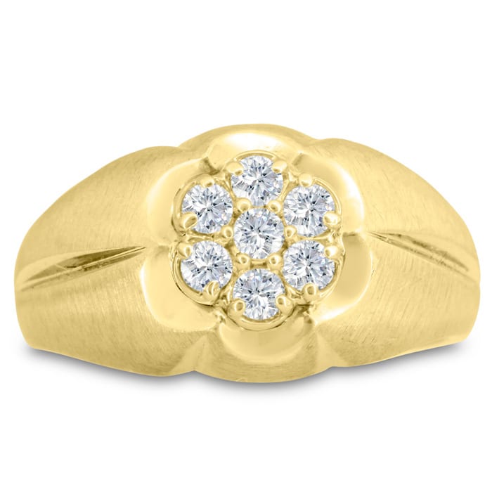 Men's 1/2ct Diamond Ring In 14K Yellow Gold