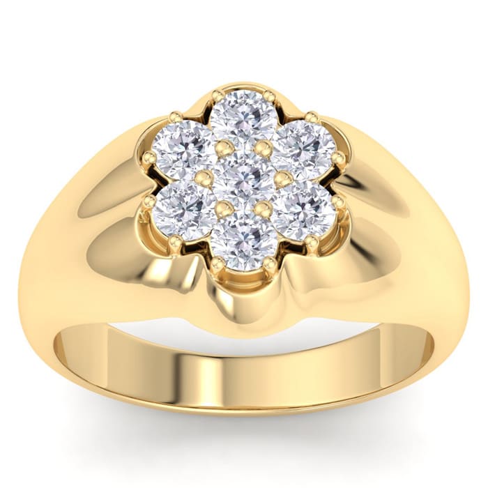 Men's 1ct Diamond Ring In 10K Yellow Gold