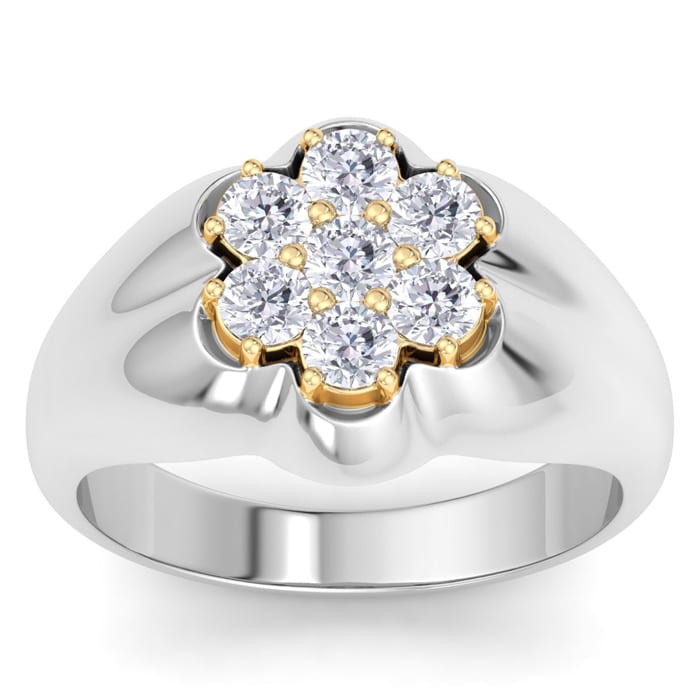 Men's 1ct Diamond Ring In 10K Two-Tone Gold