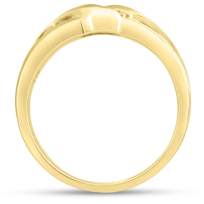 Men's 1/10ct Diamond Ring In 14K Yellow Gold