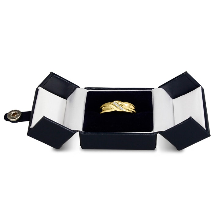 Men's 1/10ct Diamond Ring In 14K Yellow Gold