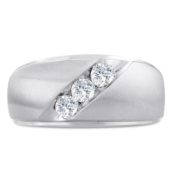 Men's 1/2ct Diamond Ring In 10K White Gold