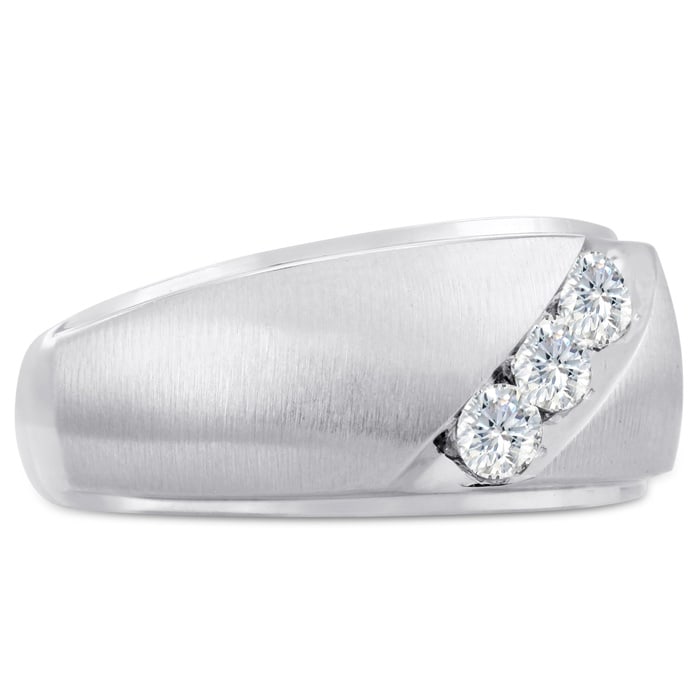 Men's 1/2ct Diamond Ring In 10K White Gold