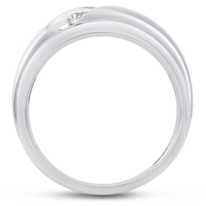 Men's 1/2ct Diamond Ring In 10K White Gold
